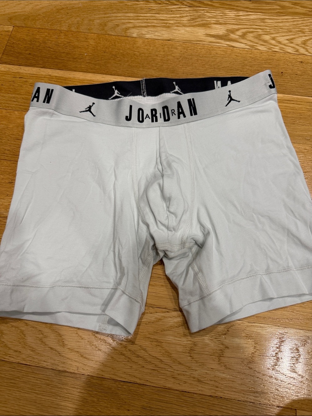 Jordan White Men’s Boxer Briefs with Black Logo Waistband